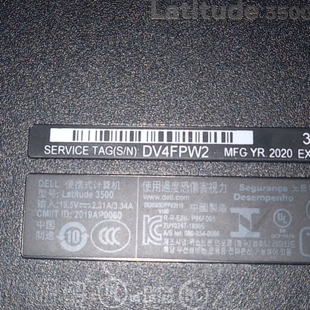 Dell Latitude windows 3500